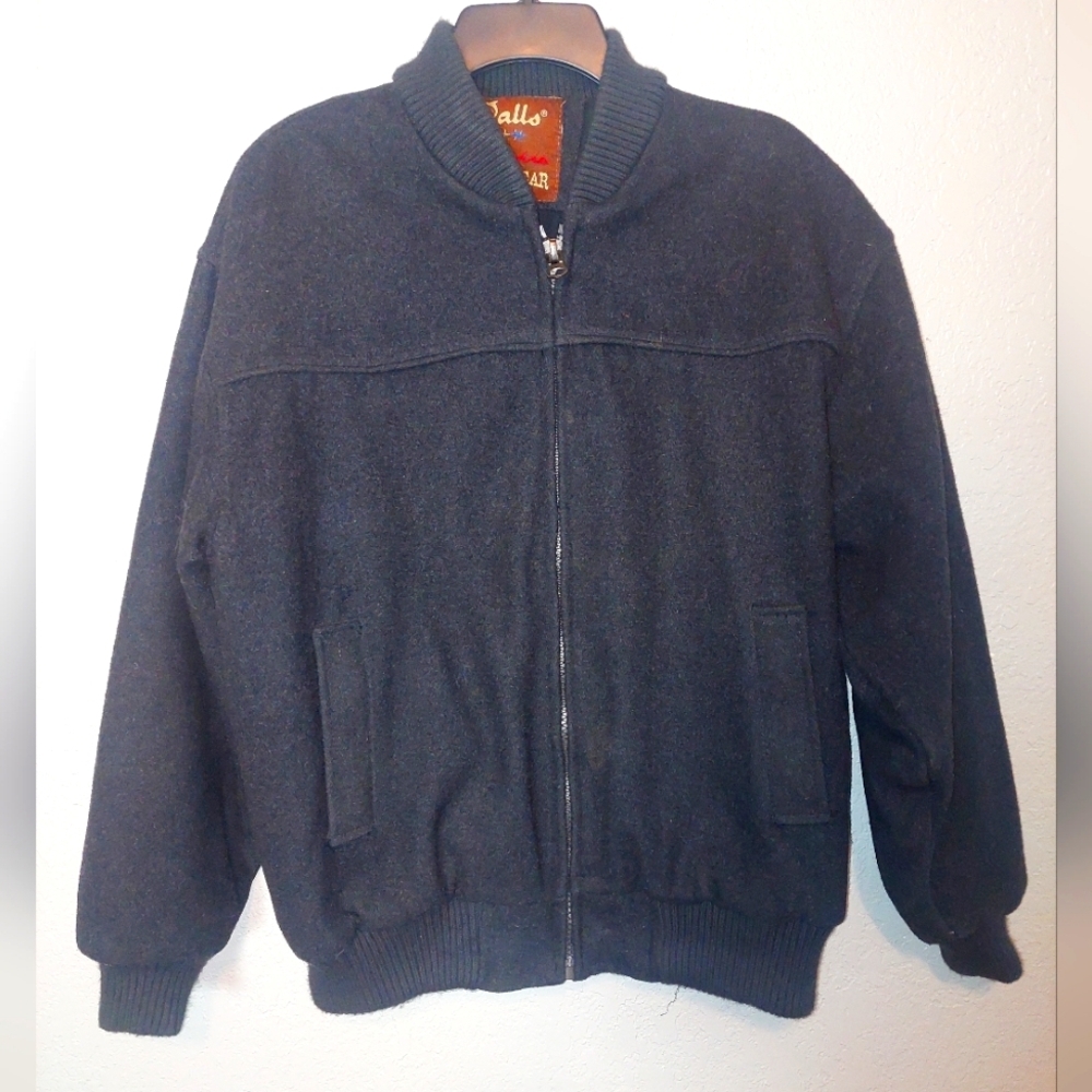 Walls Authentic Ranch Wear Men's Wool Blend Heavy Duty Blk Coat Sz Medium